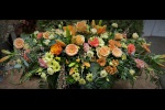 Peach Casket funerals Flowers